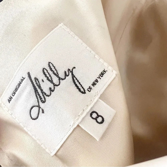 Milly New York Strapless Silk Cocktail Dress Size 8 Black White Bridesmaid Dance - Picture 3 of 9
